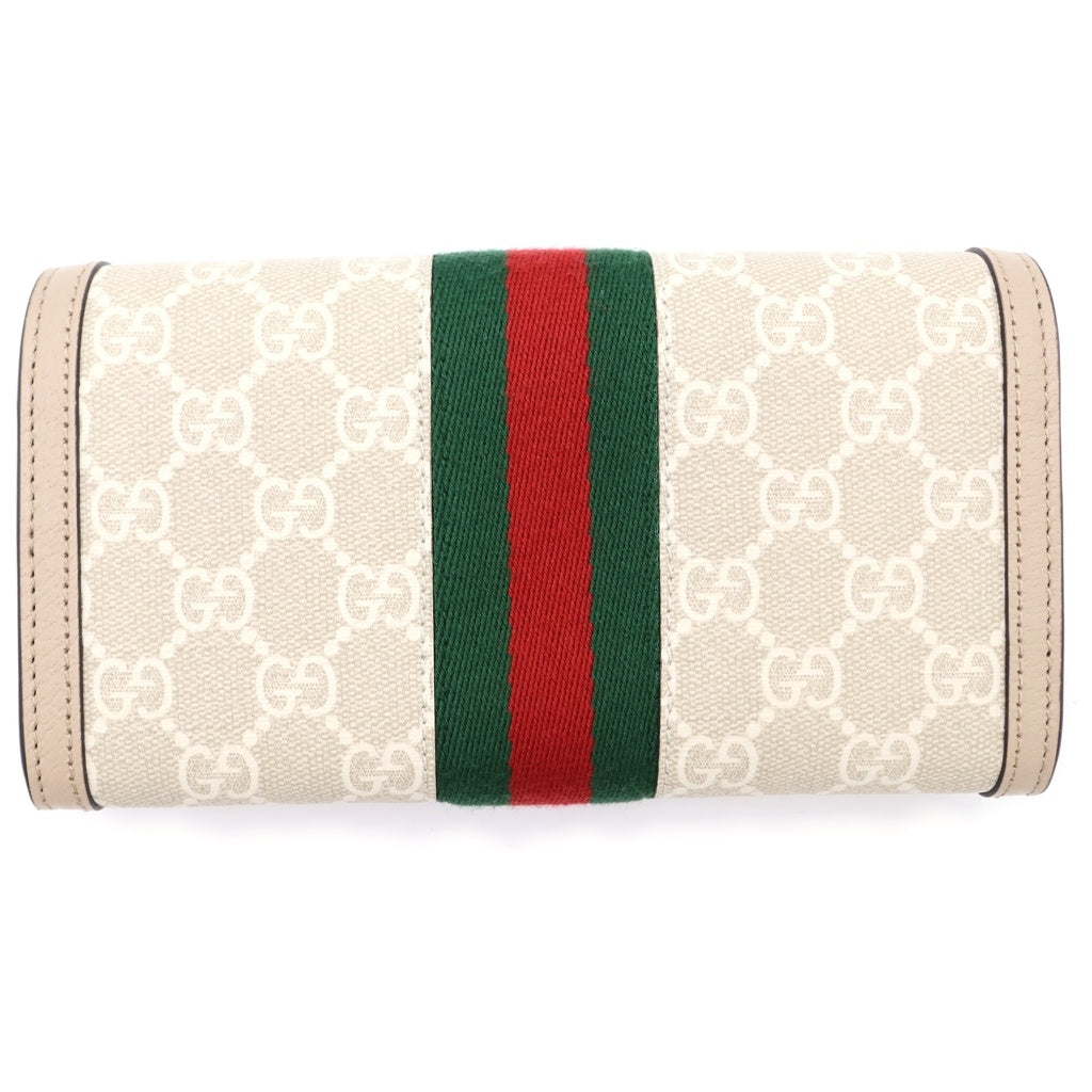 GUCCI(グッチ) GGスプリーム GGコンチネンタルウォレット ベージュ キャンバス×レザー 523153 レディース