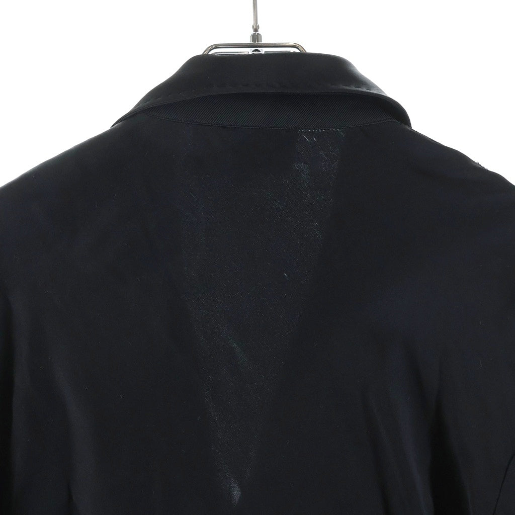 LANVIN(ランバン) シルク混 サテン 1B テーラード ロングジャケット コート ブラック レディース