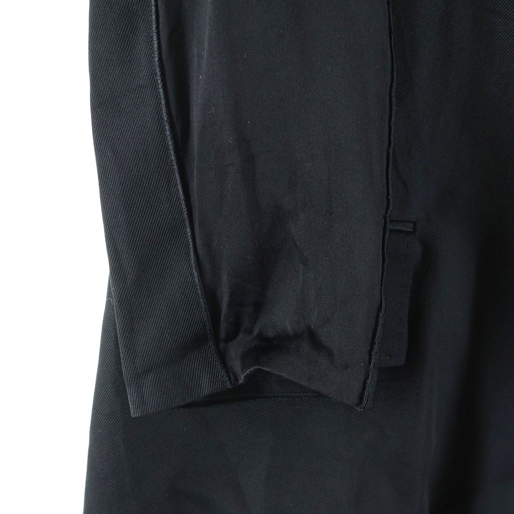 LANVIN(ランバン) シルク混 サテン 1B テーラード ロングジャケット コート ブラック レディース