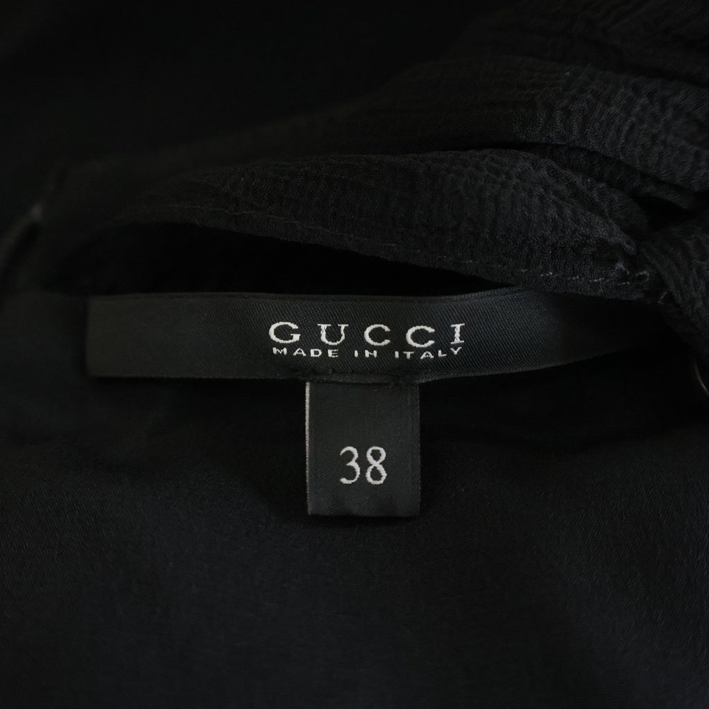 GUCCI(グッチ) リボン レイヤードデザイン 半袖ワンピース ブラック レディース 319288