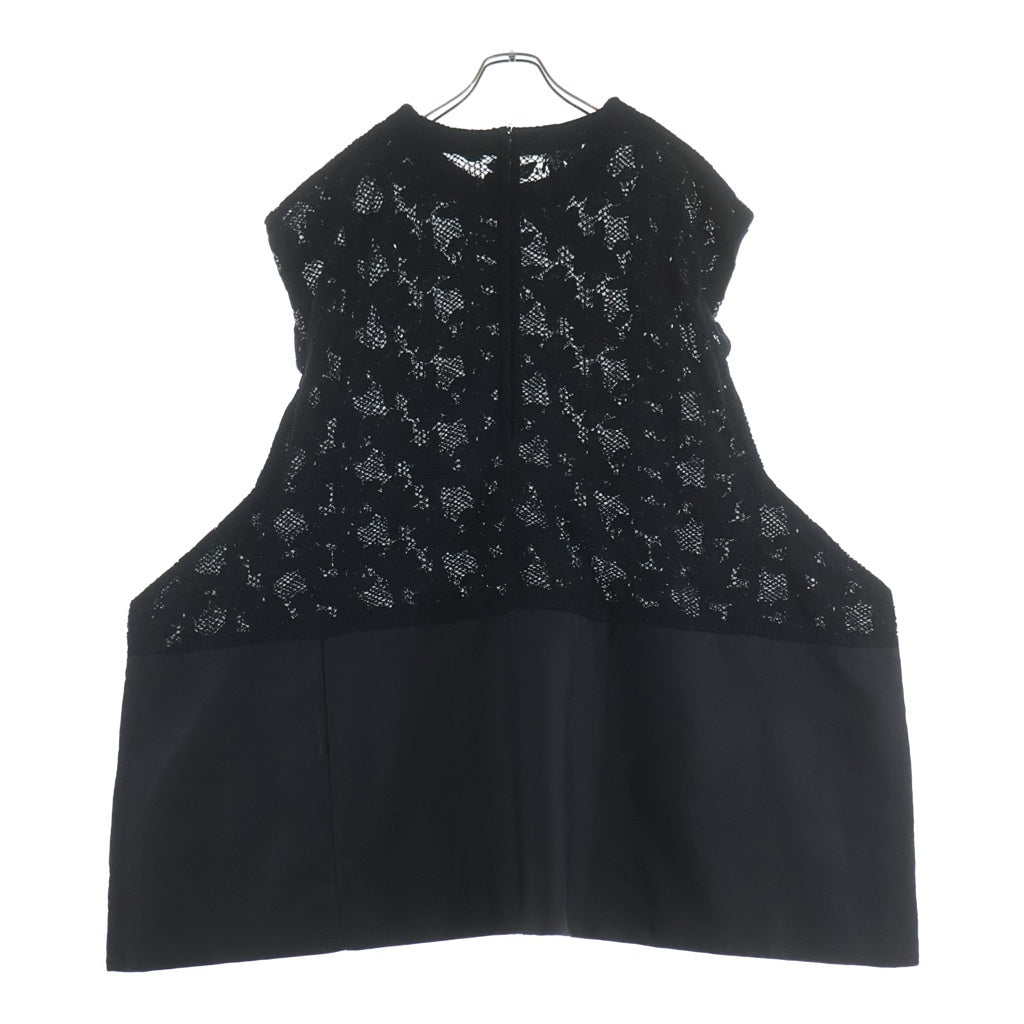 COMME des GARCONS(コムデギャルソン) メッシュ レース切り替え ノースリーブ ワンピース ブラック レディース