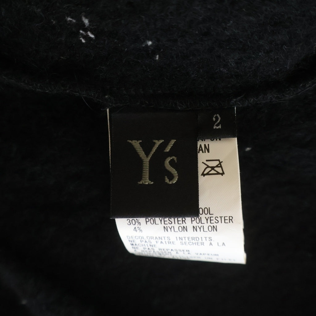 Y's(ワイズ) フロントポケット ウール フードアウタージャケット ブラック #2 レディース