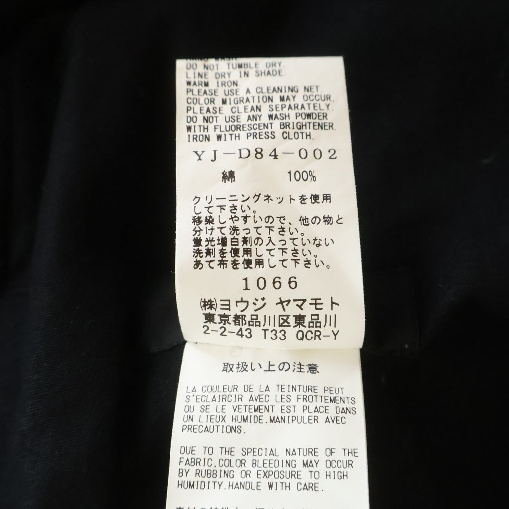 Y's(ワイズ) 21SS マルチポケット コットン 長袖 ロングシャツ ワンピース ブラック レディース YJ-D84-002