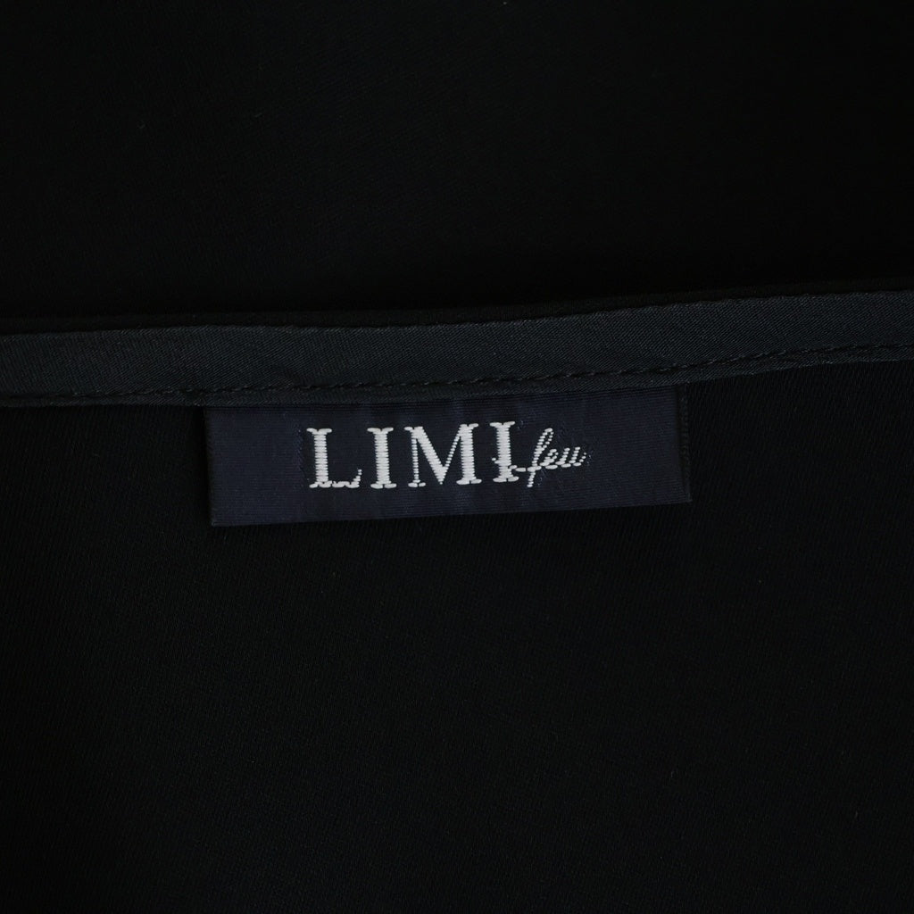 LIMI feu(リミフゥ) フロントボタン 半袖ロングワンピース ブラック レディース