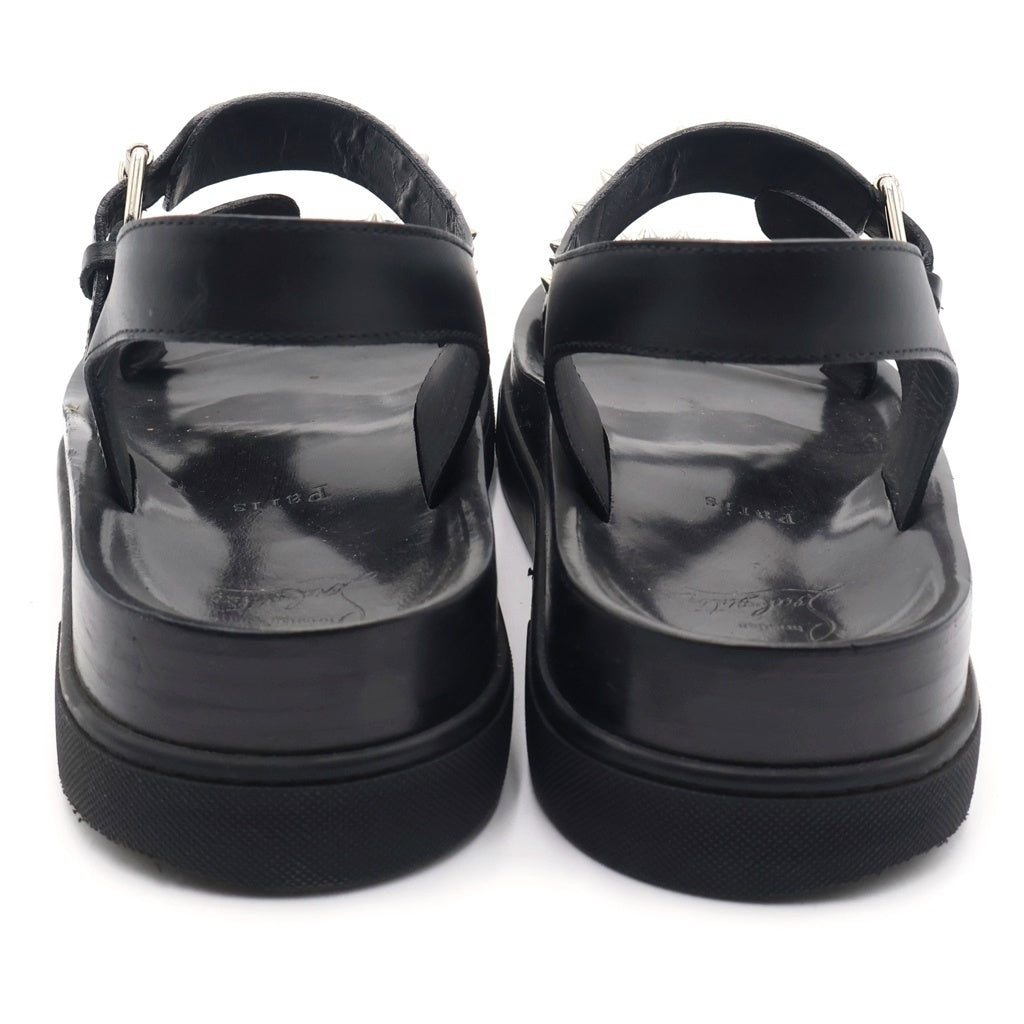 CHRISTIAN LOUBOUTIN(クリスチャンルブタン) スパイクスタッズ レザー ストラップ 厚底サンダル シューズ ブラック