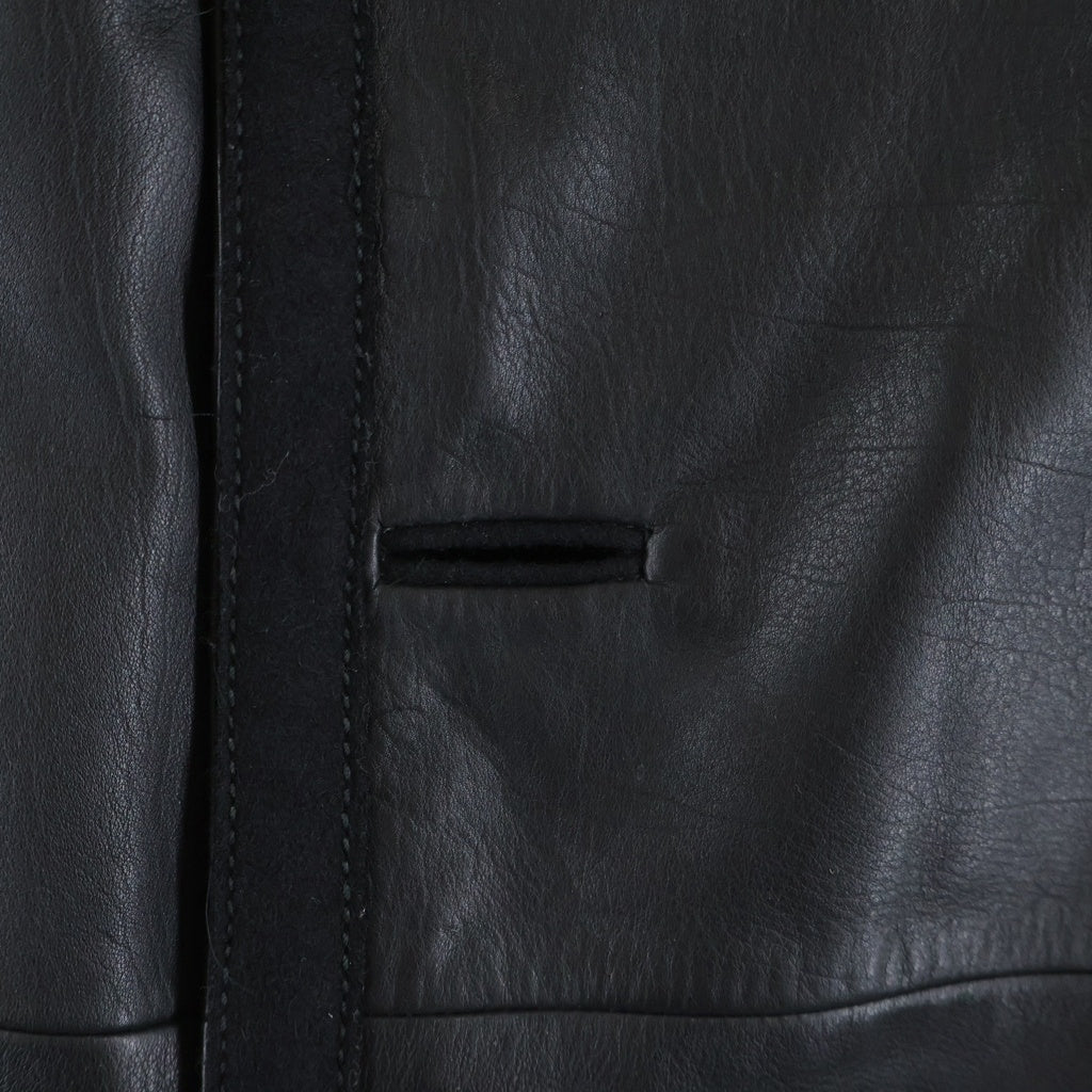 LOUIS VUITTON(ルイヴィトン) ライダースジャケット レザージャケット ブラック #52 RM062M