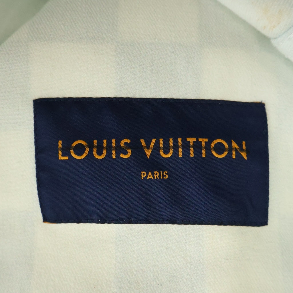 LOUIS VUITTON(ルイヴィトン) 21AW ダミエ 総柄プリント デニム トラッカージャケット ホワイト/ライトブルー RM2129 IM3 HLA20W