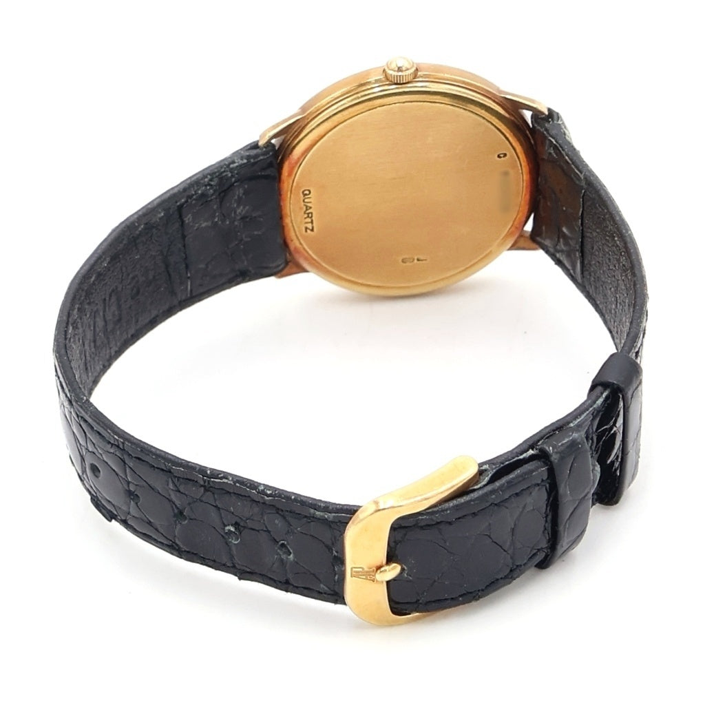 AUDEMARS PIGUET(オーデマ ピゲ) ドレスウォッチ 白文字盤 レザーベルト クォーツ 腕時計 K18YG イエローゴールド/ブラック