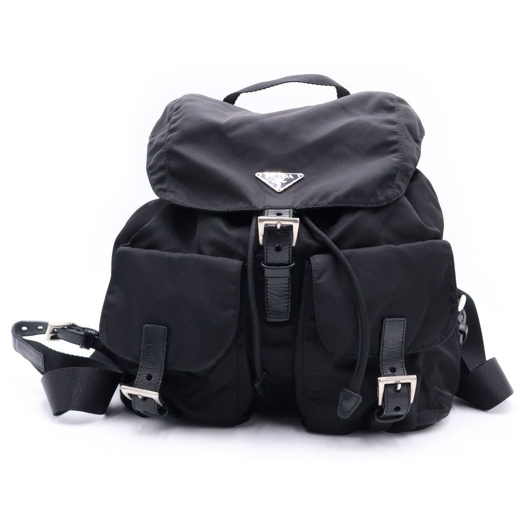 PRADA(プラダ) テスート リュックサック バックパック ブラック ナイロン BZ2811 シルバー金具 レディース
