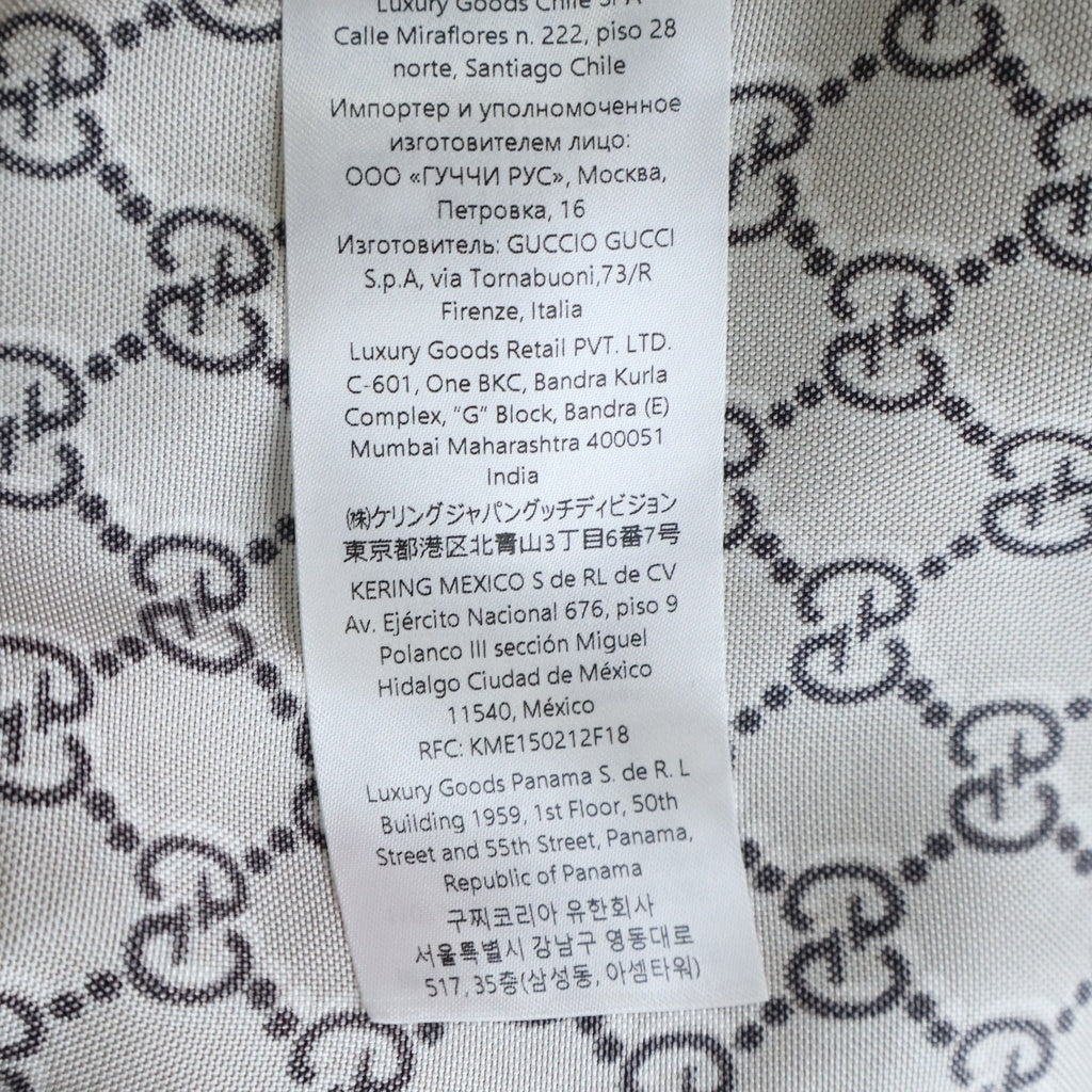 GUCCI(グッチ) プリント入り シルクツイル 長袖シャツ ブラック #42 813313 レディース