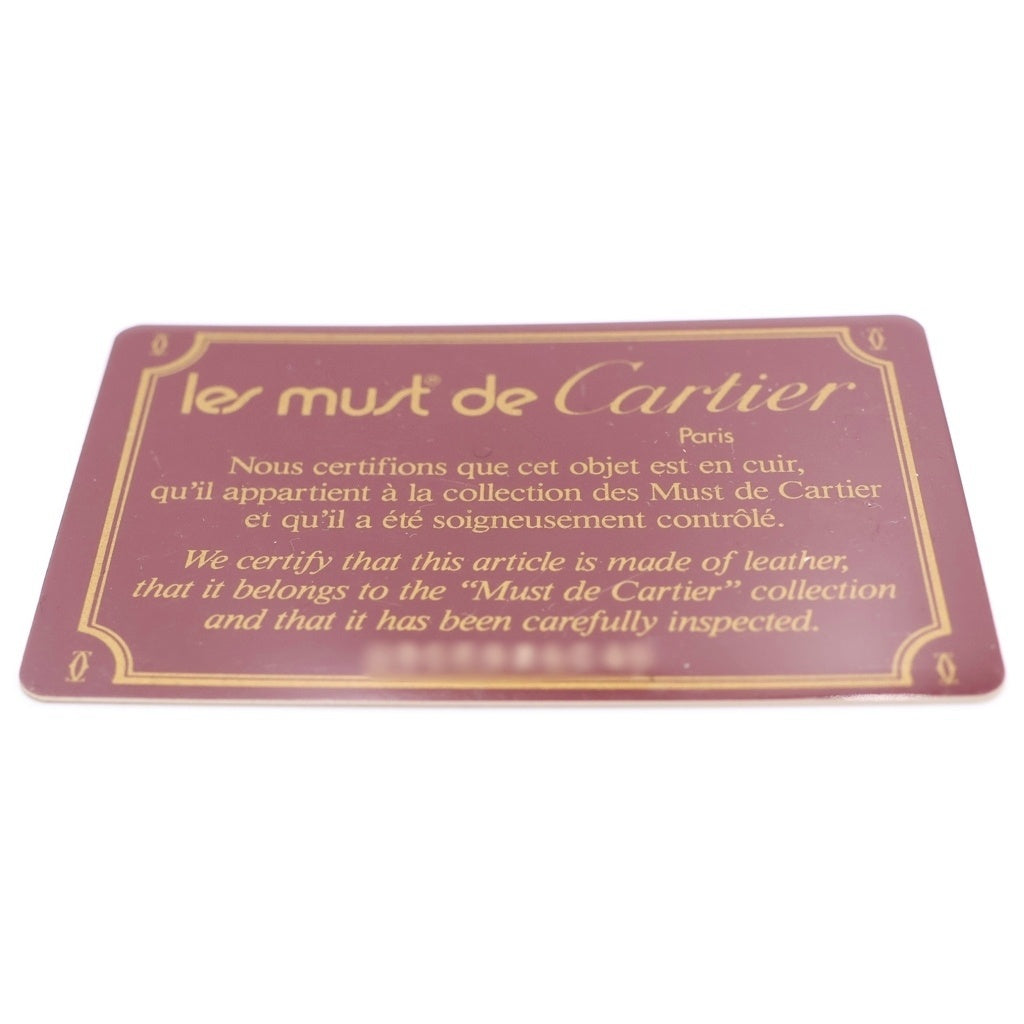 Cartier(カルティエ) マストライン 巾着バッグ ショルダーバッグ レッド レザー ゴールド金具 レディース