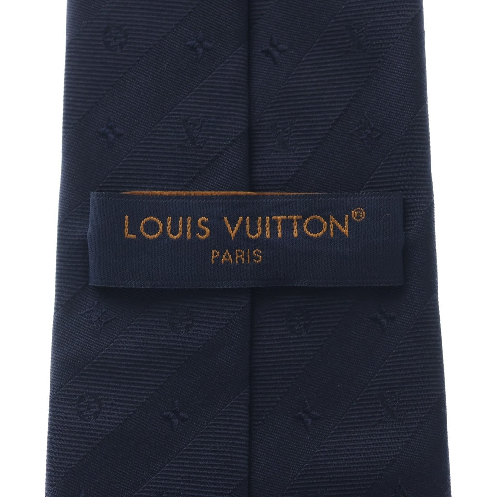 LOUIS VUITTON(ルイヴィトン) モノグラム ストライプ シルク ネクタイ ネイビー M96924 レディース