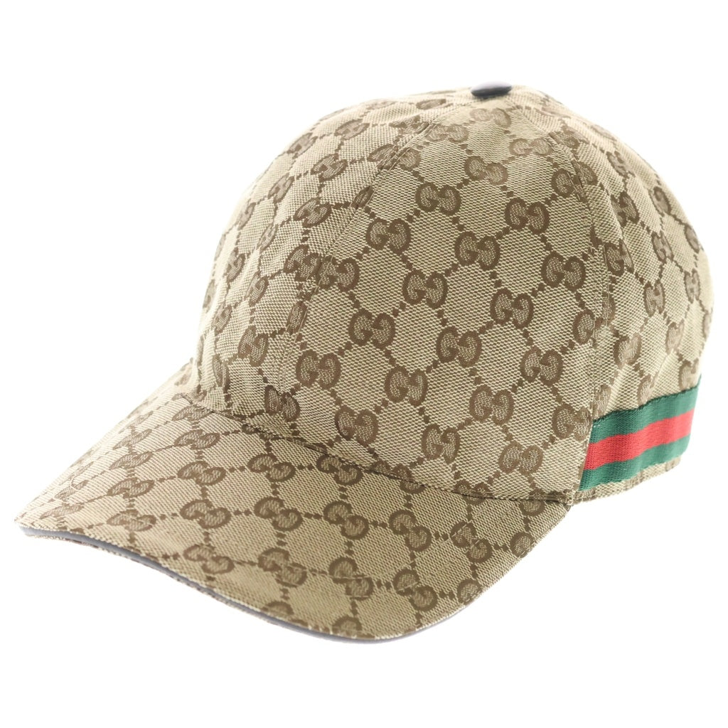 GUCCI(グッチ) オリジナルGGキャンバス ベースボールキャップ ベージュ #XL 200035