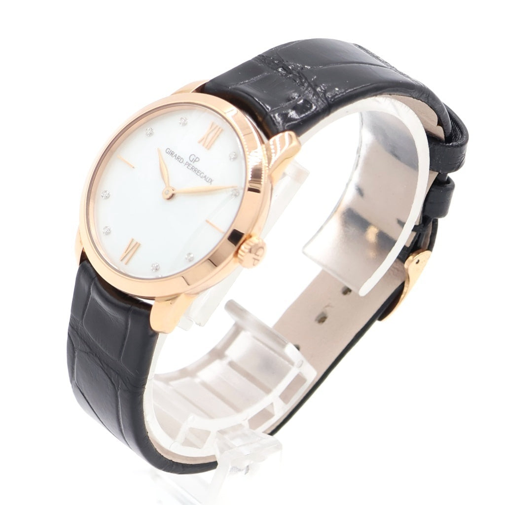 GIRARD PERREGAUX(ジラールペルゴ) 1966 ホワイトシェル文字盤 PG×レザー/AT ピンクゴールド オートマ 自動巻き 腕時計 49528-52-771-0