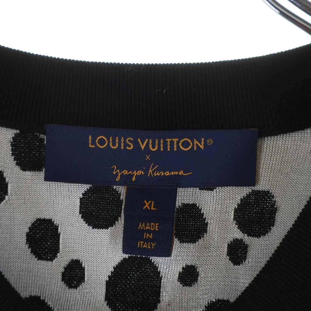 LOUIS VUITTON(ルイヴィトン) インフィニティ ドットクロップドプルオーバー ブラック×ホワイト コットン #XL RW231J YB6 FOKL23 レディース