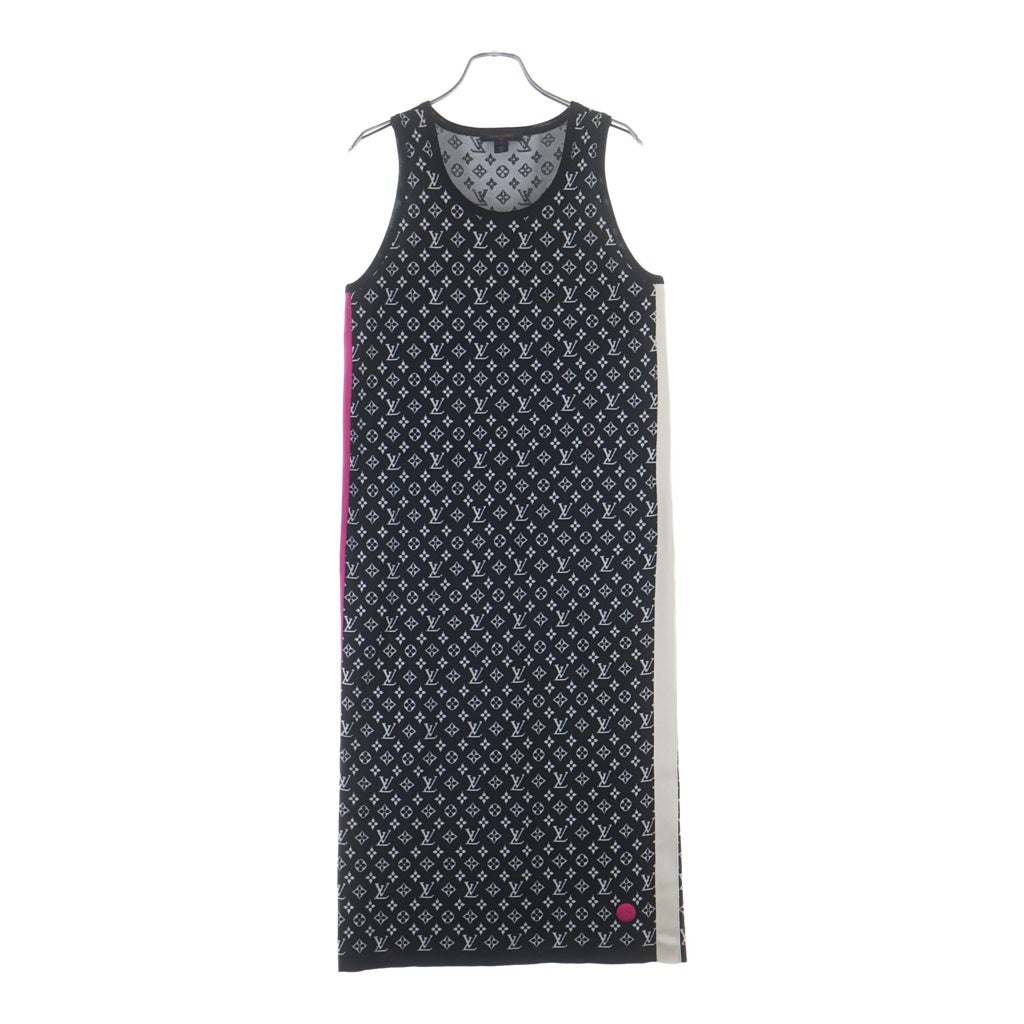 LOUIS VUITTON(ルイヴィトン) モノグラム ノースリーブ ニットワンピース ブラック×ホワイト #S RW222J N87 FNKD05 レディース