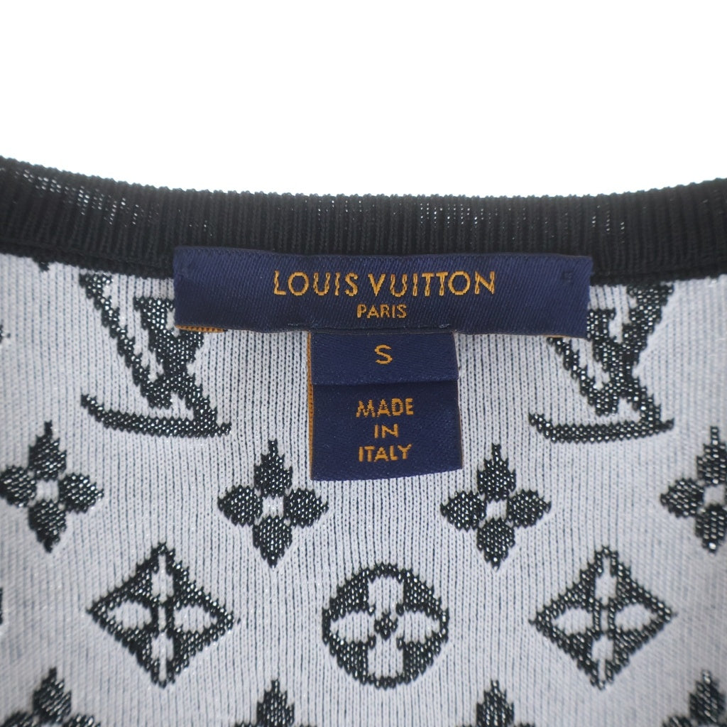 LOUIS VUITTON(ルイヴィトン) モノグラム ノースリーブ ニットワンピース ブラック×ホワイト #S RW222J N87 FNKD05 レディース