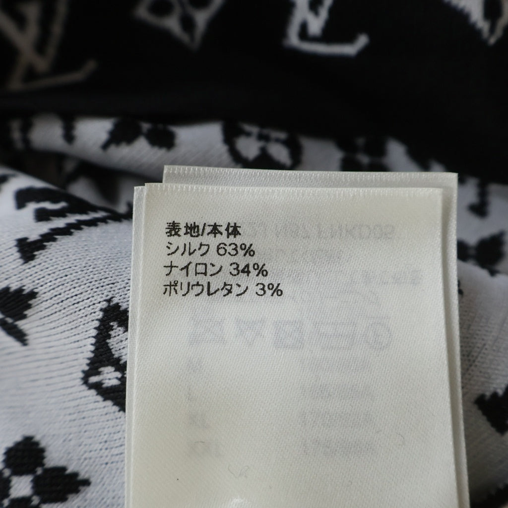 LOUIS VUITTON(ルイヴィトン) モノグラム ノースリーブ ニットワンピース ブラック×ホワイト #S RW222J N87 FNKD05 レディース