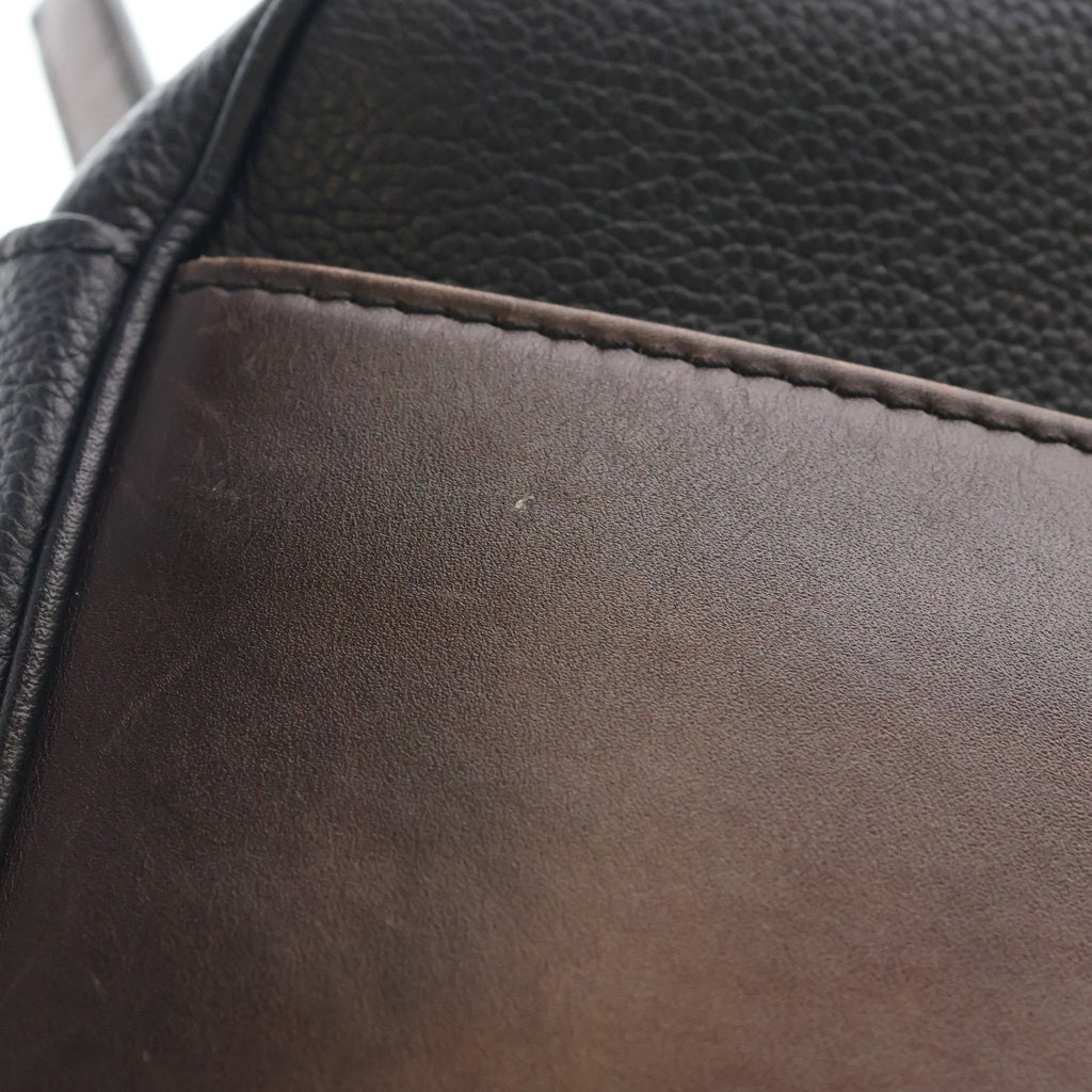 Berluti(ベルルッティ) カリグラフィ クラッチ コントラスト レザー ショルダーバッグ ブラウン レディース