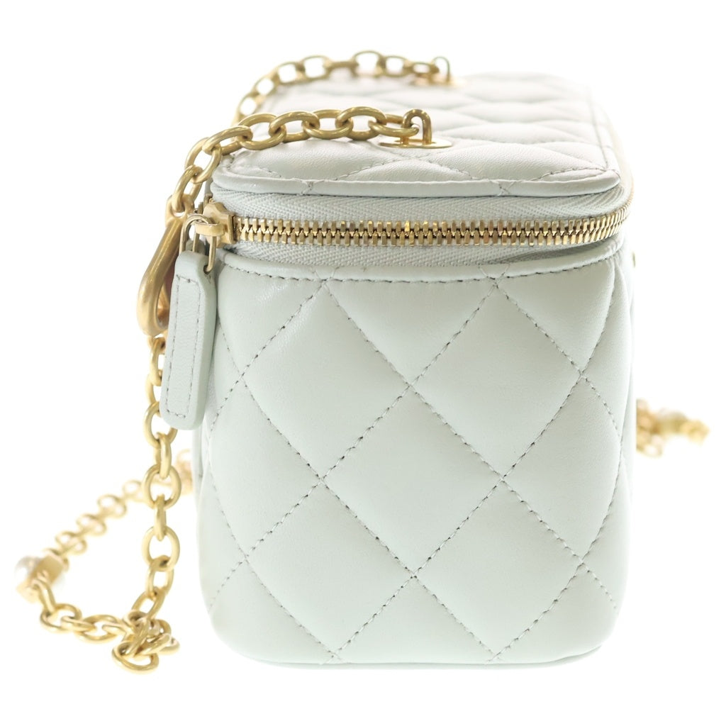CHANEL(シャネル) バニティ ショルダーバッグ ミニバッグ チェーンバッグ ライトグリーン ミントグリーン ラムスキン ゴールド金具 レディース