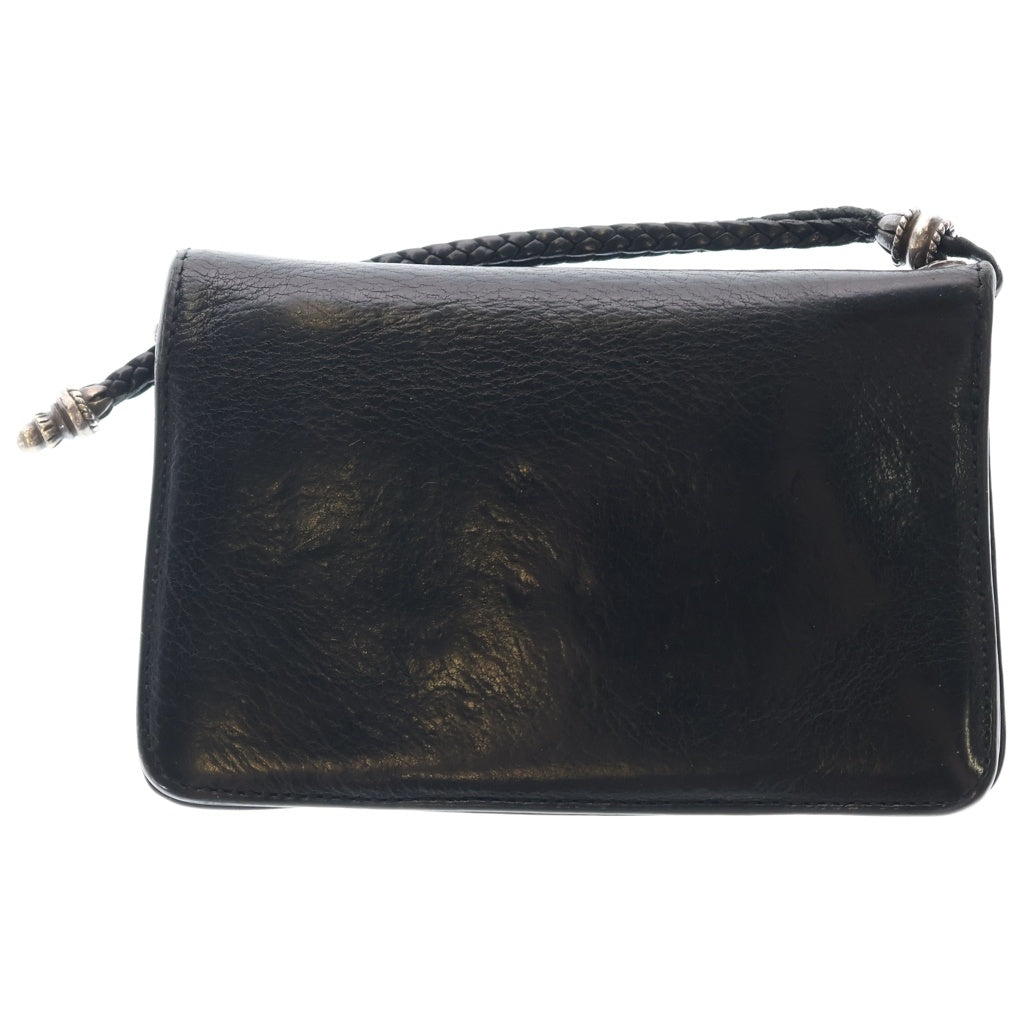 CHROME HEARTS(クロムハーツ) 2ZIP STRAP 2ジップ ストラップ ストラップ付クロスボールボタン レザーウォレット 財布 ブラック