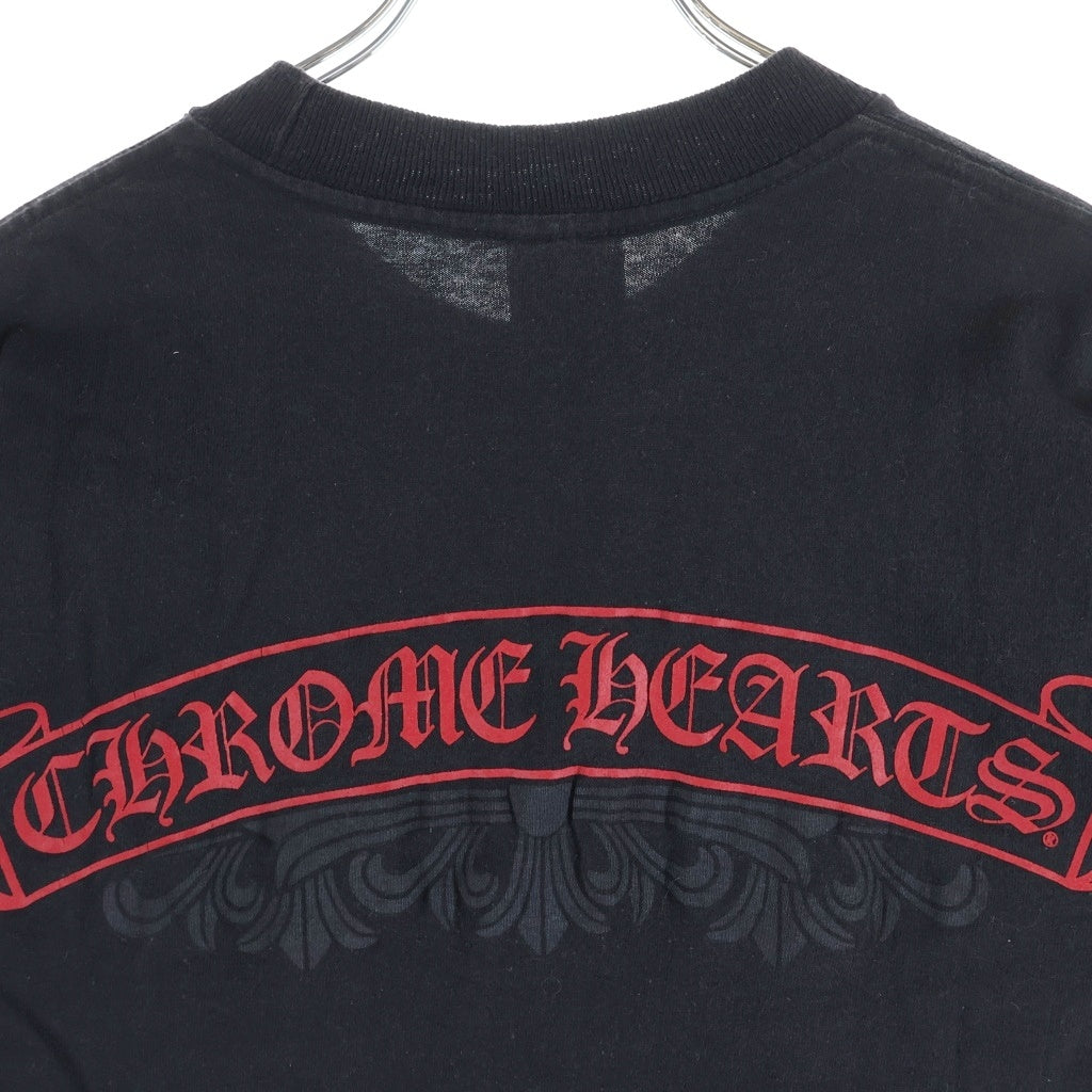 CHROME HEARTS(クロムハーツ) OLD オールド フローラルクロス ロゴプリント 半袖Tシャツ カットソー ブラック