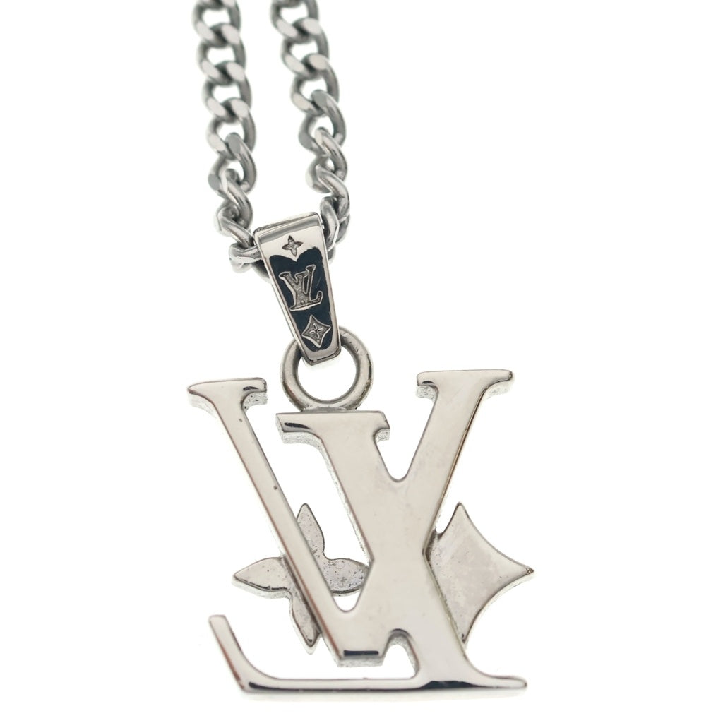 LOUIS VUITTON(ルイヴィトン) モノグラム ロウ ロゴ ネックレス ペンダント イタリア製 シルバー M02254 LE3235 レディース