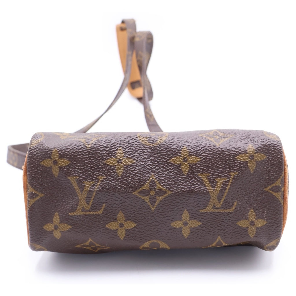 LOUIS VUITTON(ルイヴィトン) モノグラム ミニスピーディ ショルダーバッグ ミニバッグ ブラウン レザー×PVC M41534 ゴールド金具 レディース