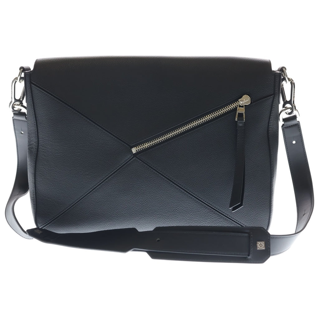 LOEWE(ロエベ) パズルバッグ ラージ ショルダーバッグ ブラック レザー シルバー金具 レディース