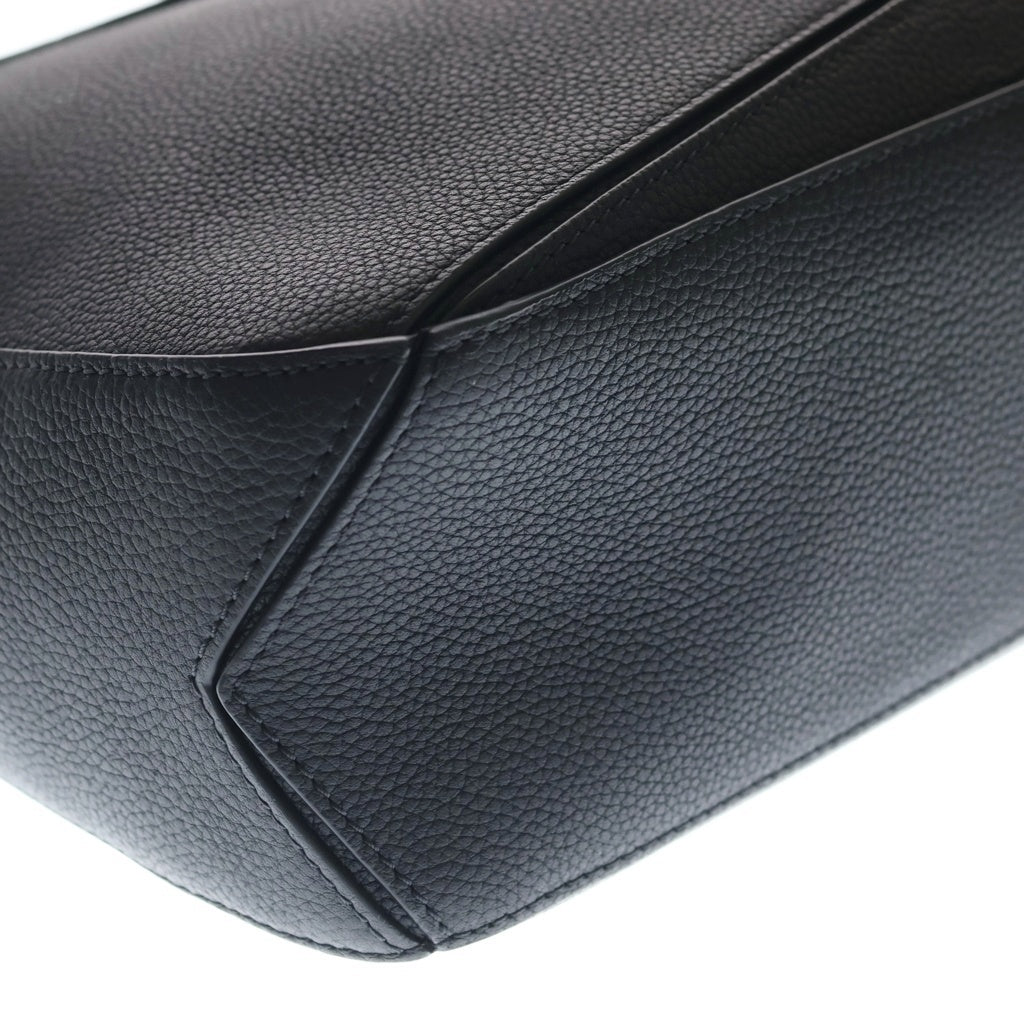 LOEWE(ロエベ) パズルバッグ ラージ ショルダーバッグ ブラック レザー シルバー金具 レディース