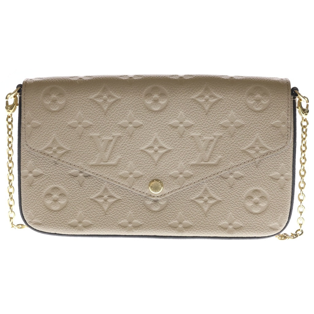 LOUIS VUITTON(ルイヴィトン) モノグラムアンプラント ポシェット・フェリシー トゥルトレール ショルダーバッグ チェーンバッグ ベージュ レザー M82609 ゴールド金具 レディース