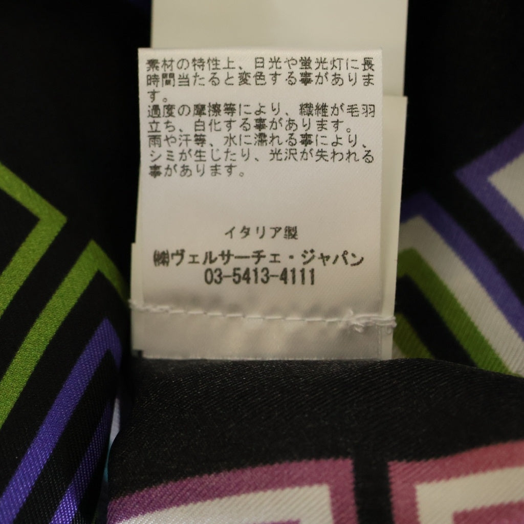 VERSACE(ヴェルサーチ) Greca Neon Silk Shirt グレカネオン シルク 半袖シャツ 総柄 ブラック A85919