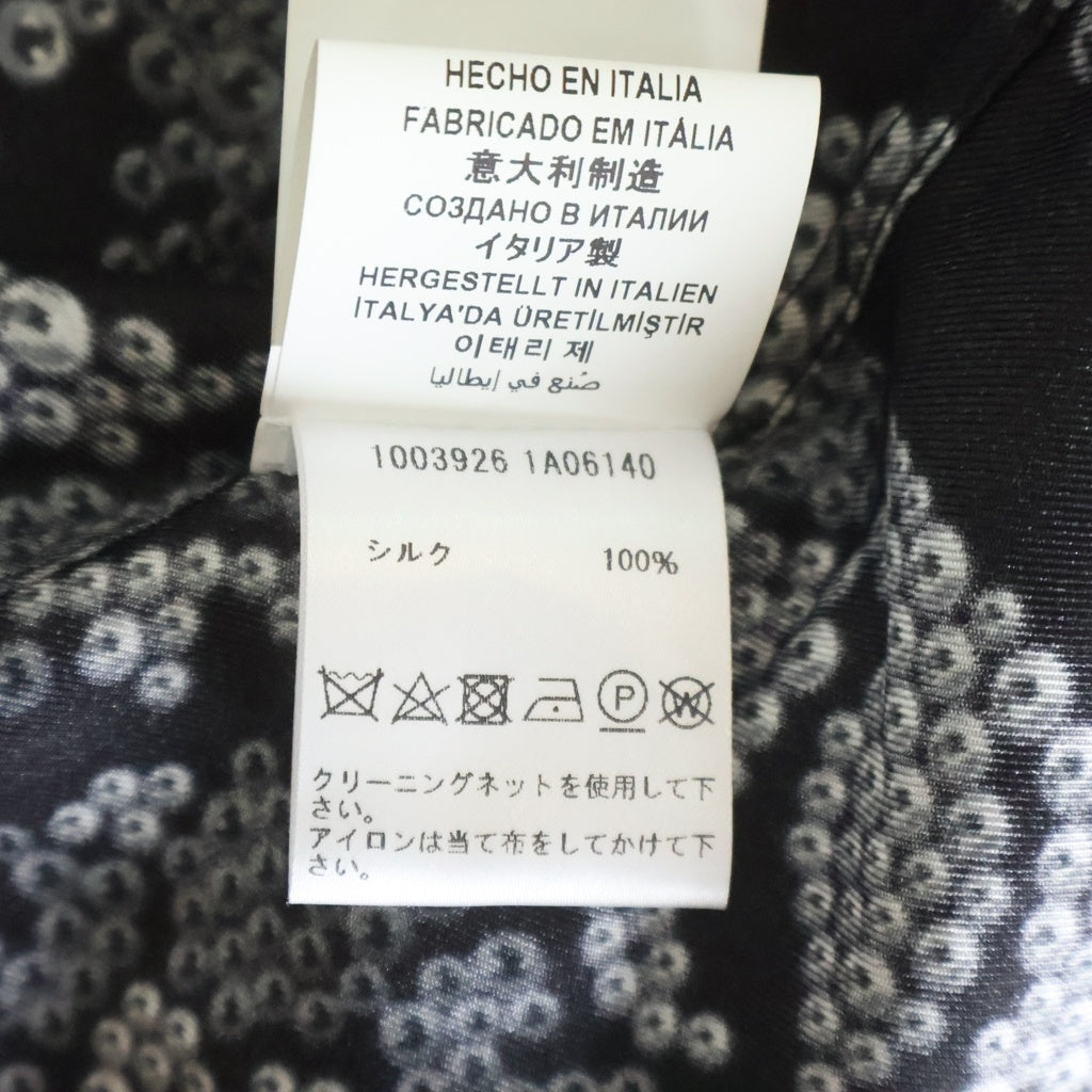 VERSACE(ヴェルサーチ) Repeat Baroque Silk Shirt リピート バロック シルク半袖シャツ ブラック 1003926 1A06140