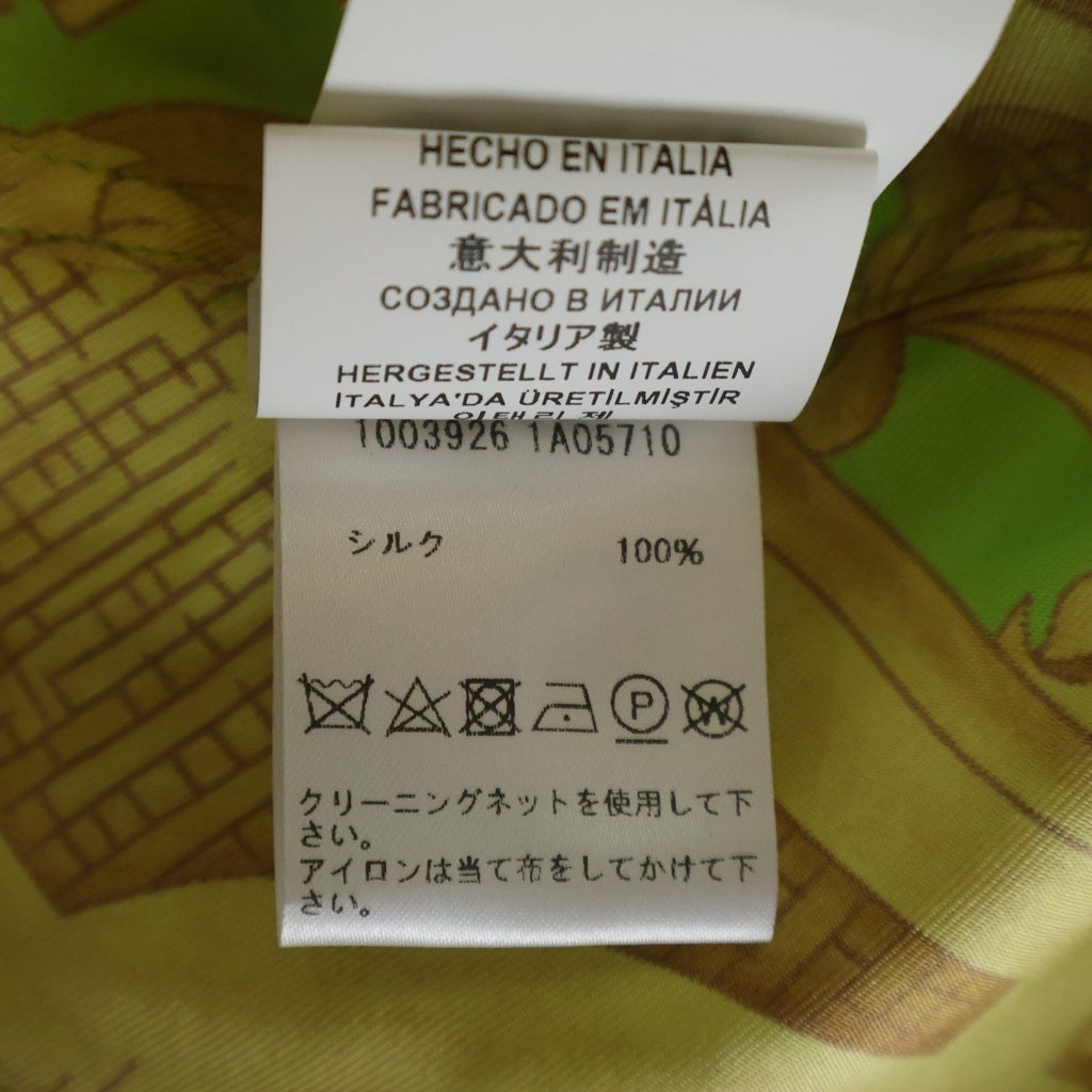 VERSACE(ヴェルサーチ) Barocco 660 Silk Shirt バロック シルクシャツ 半袖シャツ シルク ライム/ゴールド グリーン 1003926 1A05710