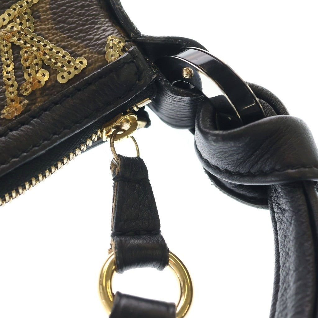 LOUIS VUITTON(ルイヴィトン) ポシェット アクセソワール モノグラムエクリプス スパンコール PVC レザー ハンドバッグ アクセサリーポーチ ブラウン M40248 レディース