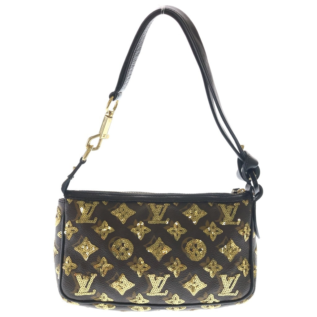 LOUIS VUITTON(ルイヴィトン) ポシェット アクセソワール モノグラムエクリプス スパンコール PVC レザー ハンドバッグ アクセサリーポーチ ブラウン M40248 レディース