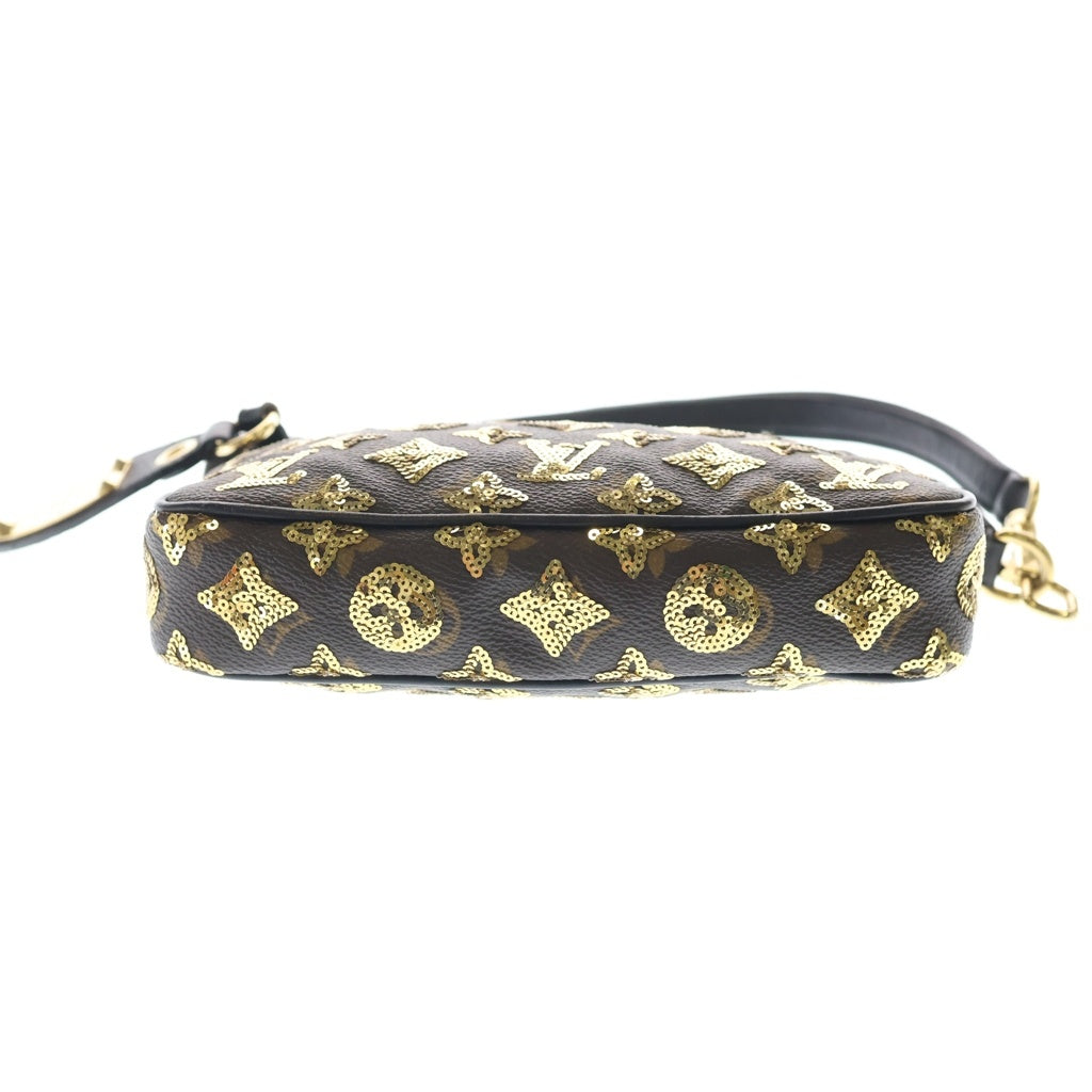 LOUIS VUITTON(ルイヴィトン) ポシェット アクセソワール モノグラムエクリプス スパンコール PVC レザー ハンドバッグ アクセサリーポーチ ブラウン M40248 レディース