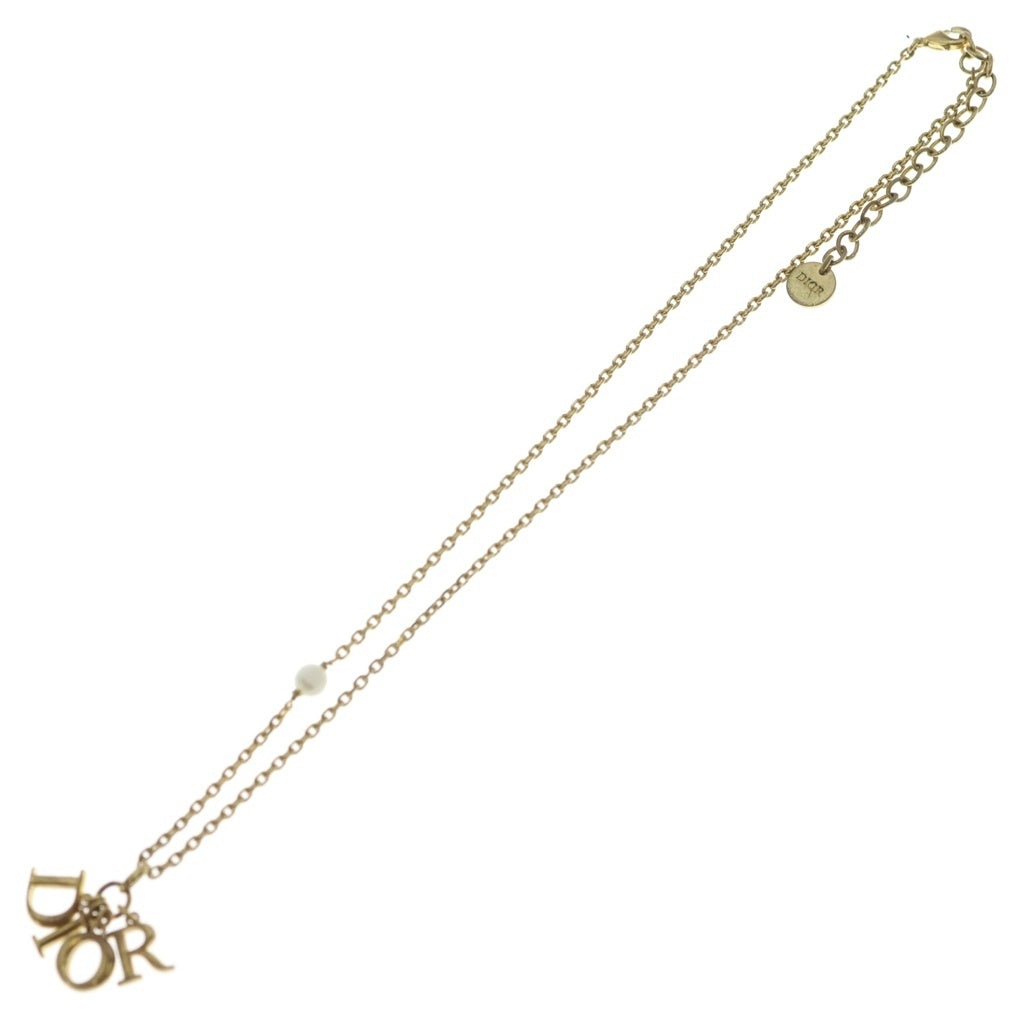DIOR(ディオール) ディオレボレーション ロゴ フェイクパール GP ネックレス ゴールド レディース