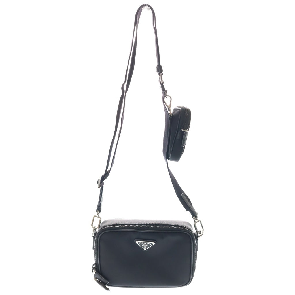 PRADA(プラダ) Re-Nylon サフィアーノ ショルダーバッグ ナイロン トライアングルロゴ 三角プレート ブラック 2VH070 レディース