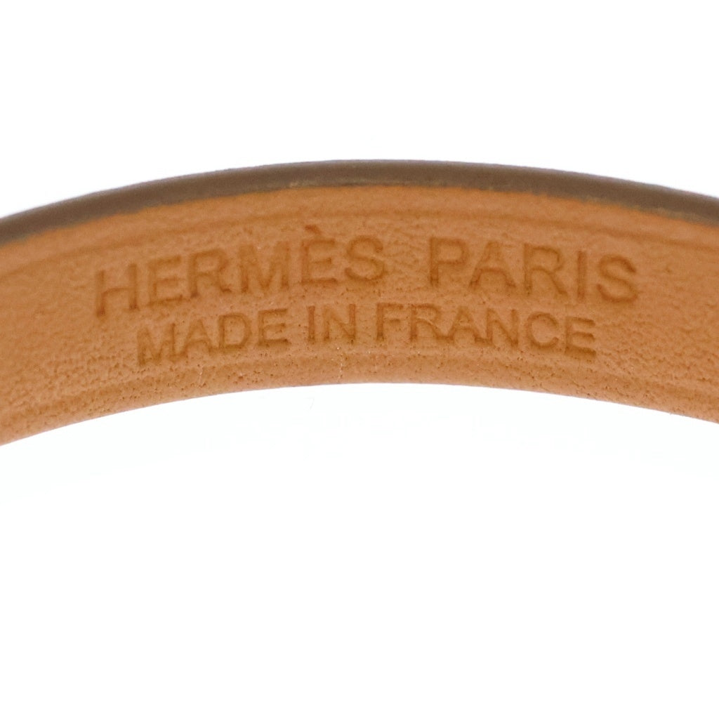 HERMES(エルメス) ミニ リヴァル レザーブレスレット ホワイト×ゴールド B刻印 レディース