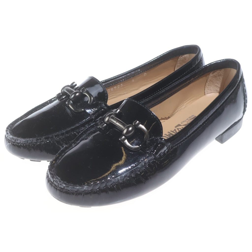 FERRAGAMO(フェラガモ) レザーフラットシューズ ブラック エナメル #4 レディース