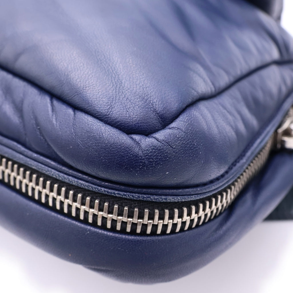 PRADA(プラダ) ナッパボンバー ショルダーバッグ ブルー ナイロン/レザー BR5032 レディース