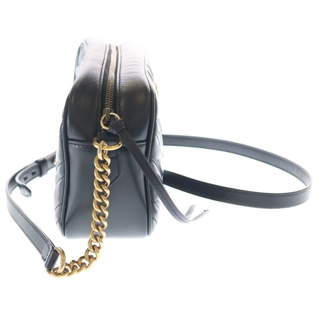 GUCCI(グッチ) GGマーモント レザー ショルダーバッグ ブラック 447632 レディース