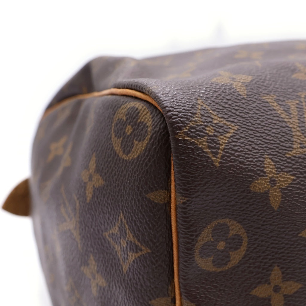 LOUIS VUITTON(ルイヴィトン) モノグラム スピーディ35 ハンドバッグ ボストンバッグ ブラウン レザー×PVC M41524 ゴールド金具 レディース