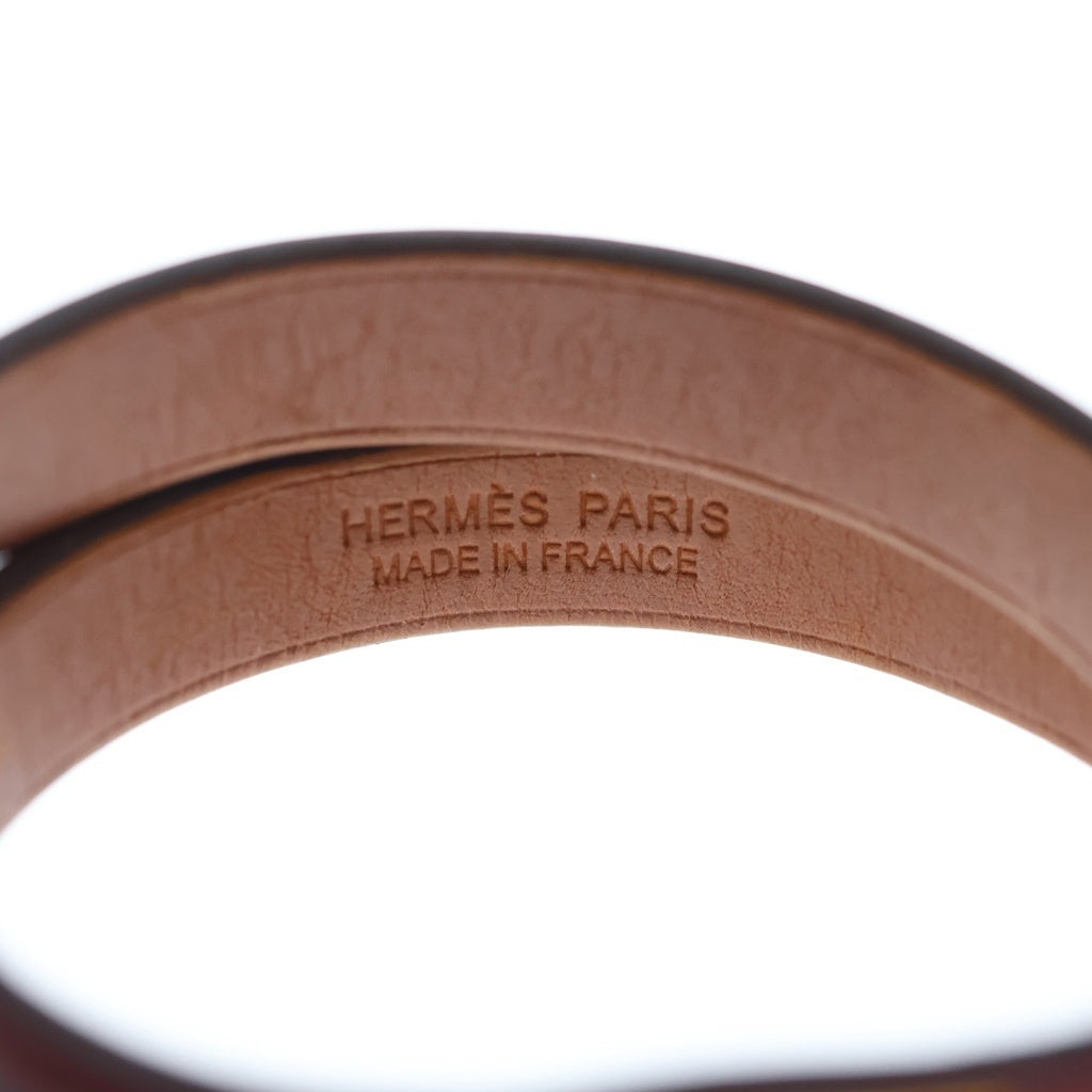 HERMES(エルメス) ケリー ドゥブルトゥール ブレスレット スイフト レザー ローズアザレ ゴールド金具 ピンク Z刻印 レディース
