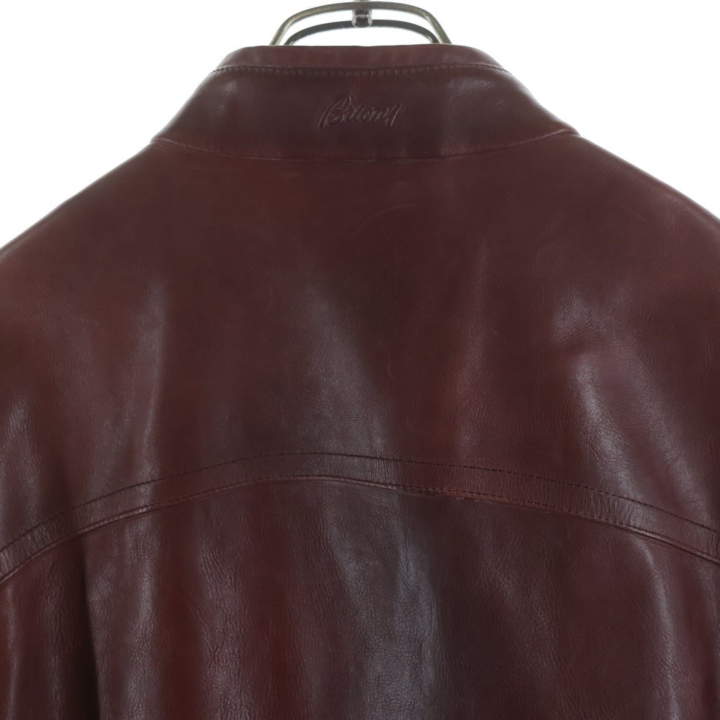 Brioni(ブリオーニ) バイカージャケット レザージャケット ブラウン #52