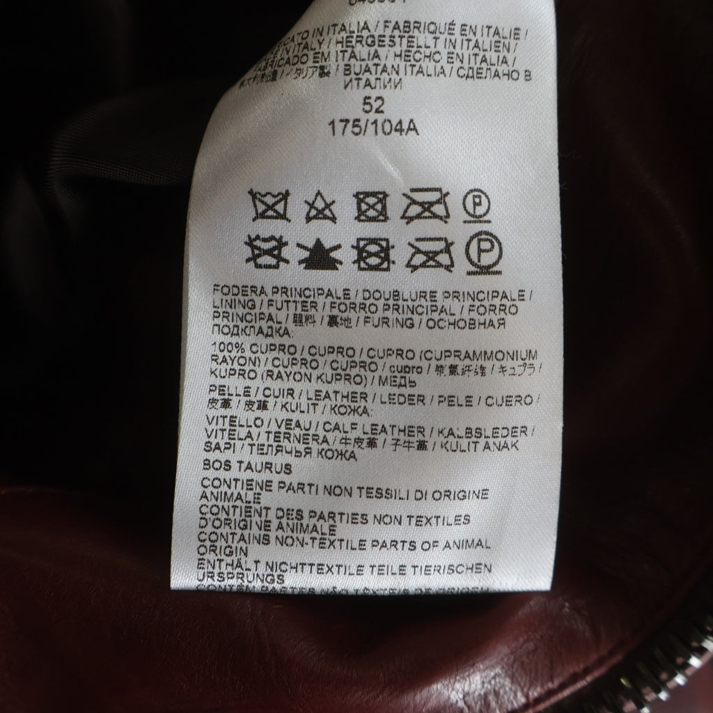 Brioni(ブリオーニ) バイカージャケット レザージャケット ブラウン #52