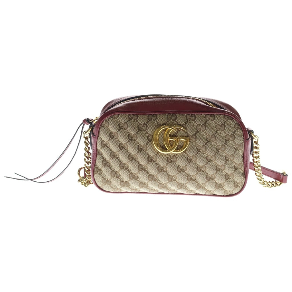 GUCCI(グッチ) GGマーモント キャンバス レザー チェーンショルダー