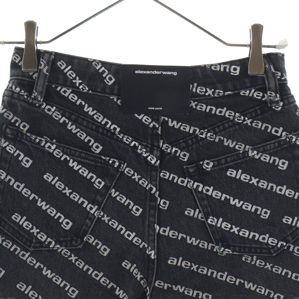 ALEXANDER WANG(アレキサンダーワン) ロゴ デニムショートパンツ ブラック #23
