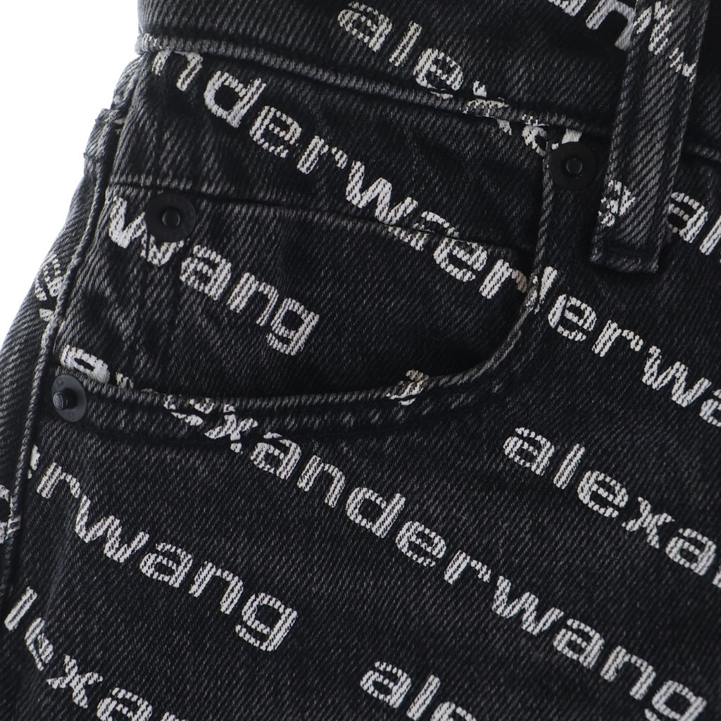 ALEXANDER WANG(アレキサンダーワン) ロゴ デニムショートパンツ ブラック #23